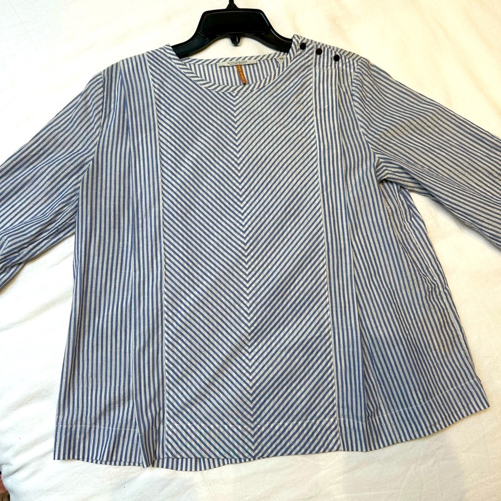 Scotch & Soda Striped Cotton Blend Metallic Thread Top Size Small